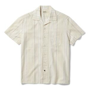 Taylor Stitch The Hawthorne Short Sleeve Shirt in Fog Stripe Size 38 Small